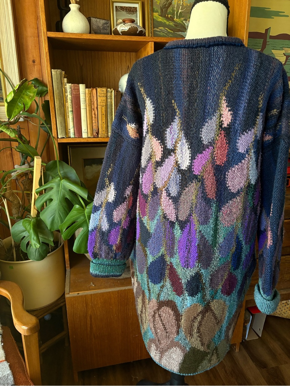 Hand-Knit Colourful Oversize Knit Sweater OS - Picture 8 of 10